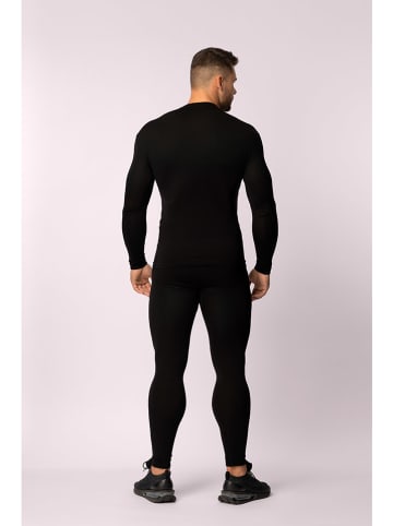 Spaio Legginsy  termiczne "Merino" w kolorze czarnym
