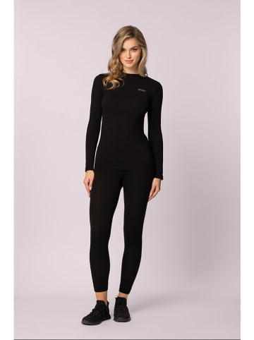Spaio Legginsy termiczne "Merino" w kolorze czarnym