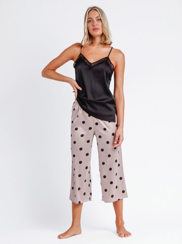 admas Pyjama in Schwarz/ Rosa