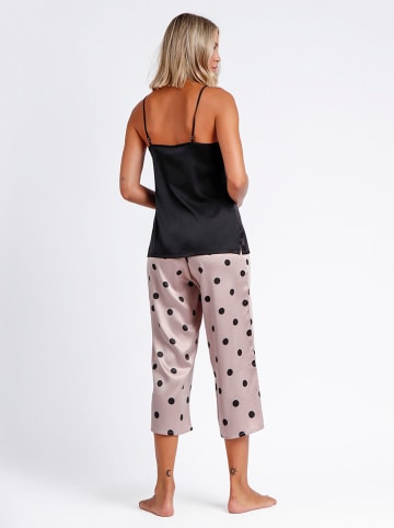 admas Pyjama in Schwarz/ Rosa