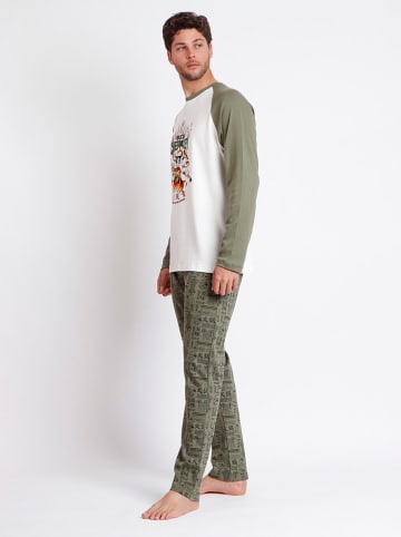 Disney Pyjama in Khaki/ Weiß