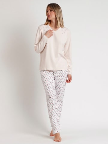 admas Pyjama in Rosa/ Weiß