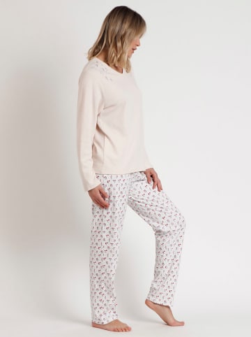 admas Pyjama in Rosa/ Weiß