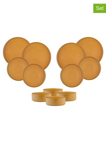 Björn 12-delig tafelservies "Scandi" okergeel