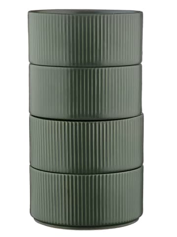 Björn 4-delige set: serveerkommen "Scandi" olijfgroen - Ø 12 cm