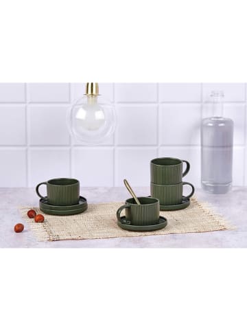 Björn 4-delige set: koffiekoppen "Scandi" olijfgroen - 150 ml