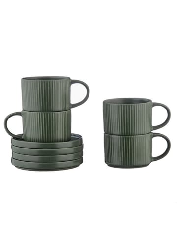 Björn Filiżanki (4 szt.) "Scandi" w kolorze oliwkowym - 150 ml