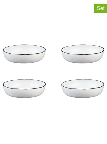 Björn 4er-Set: Suppenteller "Pure" in Weiß/ Schwarz - Ø 21,5 cm