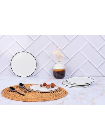 Björn 4-delige set: bijgerechtborden "Pure" wit/zwart - Ø 16,5 cm