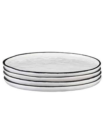 Björn 4er-Set: Beilagenteller "Pure" in Weiß/ Schwarz - Ø 16,5 cm
