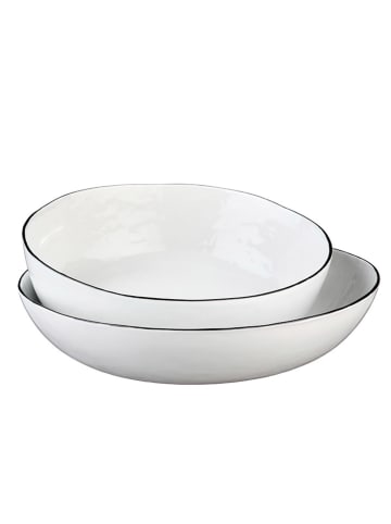 Björn 2-delige set: fruitschalen "Pure" wit/zwart