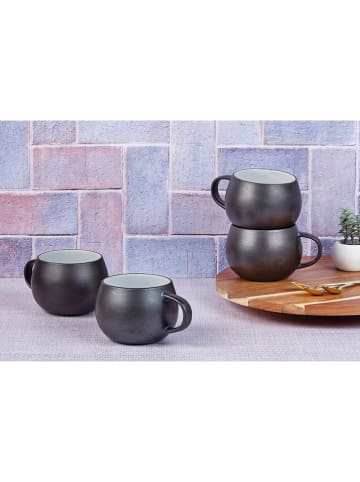 Björn 4-delige set: koppen "Gourmet" zwart/wit - 700 ml