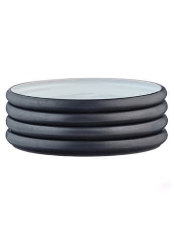 Björn 4er-Set: Speiseteller "Gourmet" in Schwarz/ Weiß - Ø 28 cm