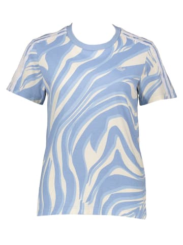 adidas Shirt "AOP" in Hellblau/ Creme