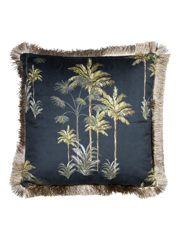 Mars & More Poduszka "Palm Tree" w kolorze granatowo-zielonym - 45 x 45 cm