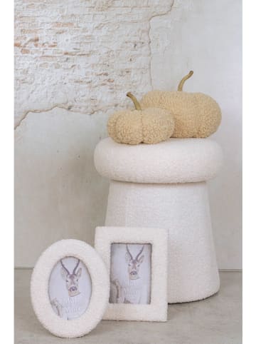Mars & More Puf "Curly Teddy" w kolorze kremowym - wys. 45 x Ø 40 cm