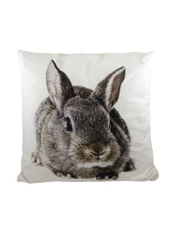 Mars & More Kissen "Rabbit" in Grau/ Braun/ Weiß - (L)50 x (B)50 cm