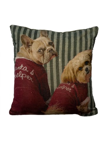 Mars & More Kissen "Preppy Christmas Dog" in Bunt - (L)45 x (B)45 cm