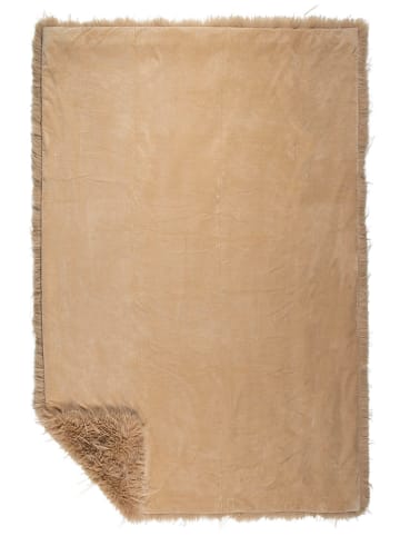 Mars & More Plaid "Teddy" lichtbruin - (L)180 x (B)130 cm