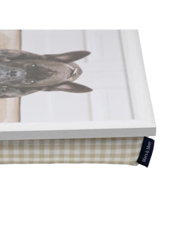 Mars & More Dienblad "French Bulldog" wit - (B)43 x (H)43 cm