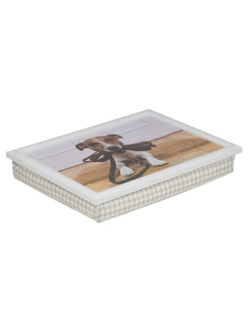 Mars & More Tablett "Jack Russell" in Weiß - (B)43 x (H)43 cm