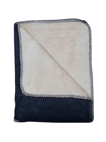 Mars & More Plaid "Standing Deer" in Grau/ Beige - (L)180 x (B)130 cm
