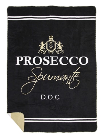 Mars & More Plaid "Prosecco" in Schwarz/ Beige - (L)200 x (B)150 cm