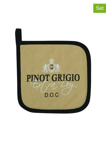 Mars & More 2-delige set: pannenlappen "Pinot Grigio" beige - (L)20 x (B)29 cm