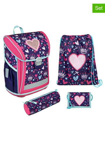 Undercover 4tlg. Schulranzen-Set "Heart" in Lila/ Pink