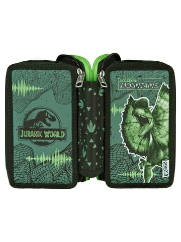 Jurassic World Gevoerde etui "Jurassic World" groen - (B)20 x (H)13 x (D)7,5 cm
