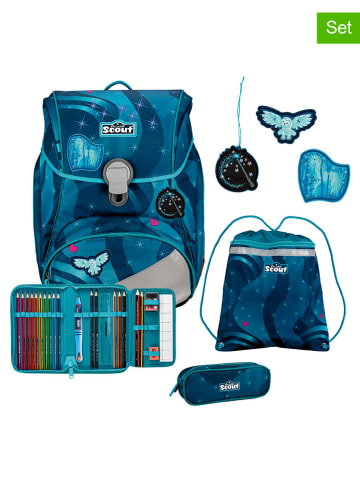 Scout 4tlg. Schulranzen-Set "Alpha Set LED - Heaven" in Blau