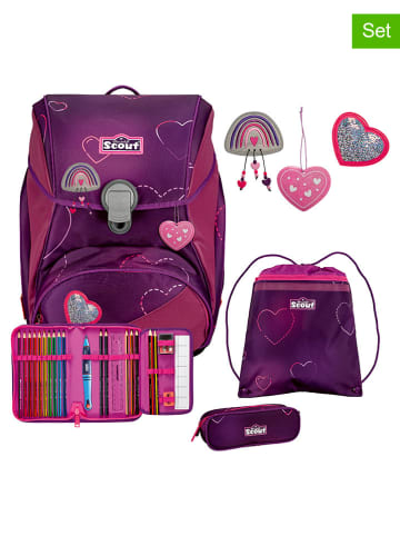 Scout 4tlg. Schulranzen-Set "Alpha Set Superflash - Lovely" in Pink/ Lila