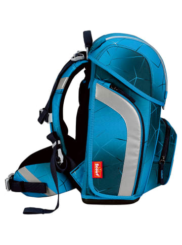Scout 4tlg. Schulranzen-Set "Genius Set Safety Light - Polar Blue" in Blau