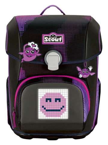 Scout 4tlg. Schulranzen-Set "Neo Set Movie - Pink Pixel" in Schwarz/ Lila