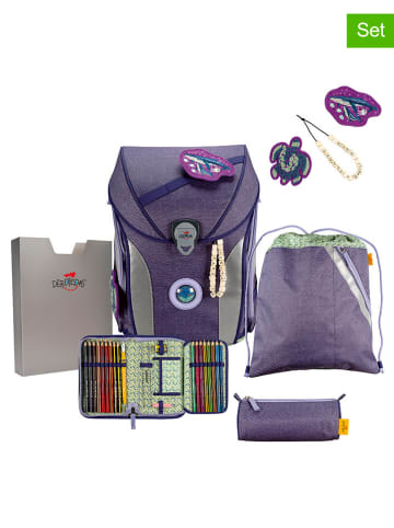 DerDieDas 5tlg. Schulranzen-Set " ErgoFlex Max - My Planet" in Lila