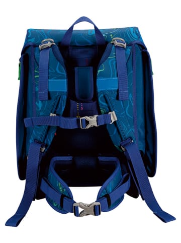 DerDieDas 5tlg. Schulranzen-Set "ErgoFlex Max - Water Splash" in Blau