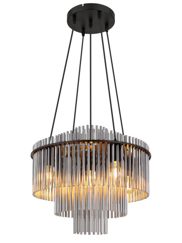 Globo lighting Hängeleuchte "Gorley" in Silber/ Schwarz - Ø 50 cm