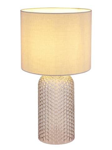 Globo lighting Tafellamp "Sofia" lichtgrijs - (H)50 x Ø 26,5 cm