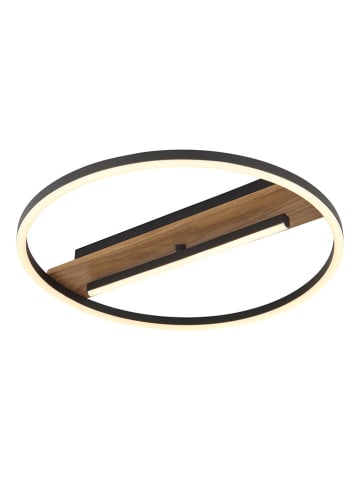 Globo lighting LED-Deckenleuchte "Pikara" in Schwarz/ Hellbraun - (H)5,5 x Ø 40,5 cm
