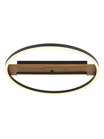 Globo lighting LED-Deckenleuchte "Pikara" in Schwarz/ Hellbraun - (H)5,5 x Ø 40,5 cm
