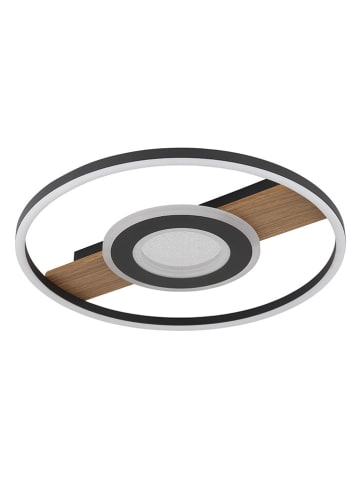Globo lighting LED-Deckenleuchte "Pikara" in Schwarz/ Hellbraun - (H)5,5 x Ø 40,5 cm