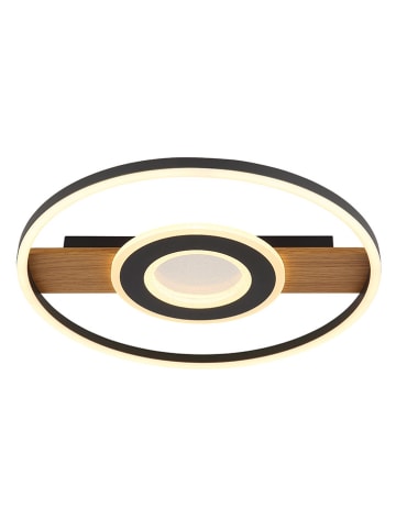 Globo lighting LED-Deckenleuchte "Pikara" in Schwarz/ Hellbraun - (H)5,5 x Ø 40,5 cm 