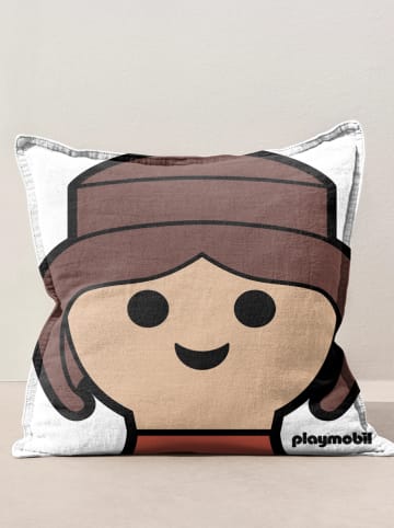 Playmobil Kissen "Playmobil Girl" in Braun/ Beige - (L)45 x (B)45 cm