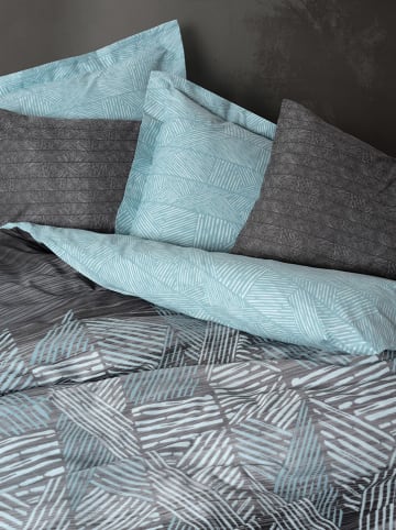 Elizabed Satijnen beddengoedset grijs/turquoise