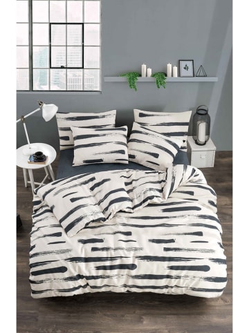 Elizabed Bettwäsche-Set in Creme/ Anthrazit
