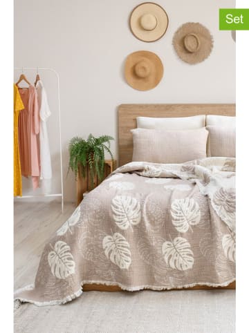 Elizabed 3-delige bedspreiset beige