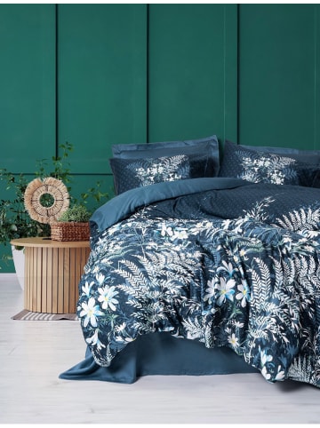 Elizabed Satijnen beddengoedset donkerblauw