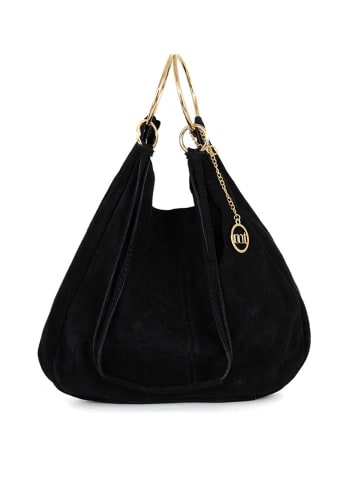 Mia Tomazzi Leder-Henkeltasche "Tarabella" in Schwarz - (B)34 x (H)30 x (T)11 cm
