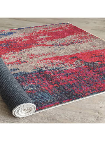 Conceptum Hypnose Katoenen tapijt "Woopamuk226" rood/beige/blauw