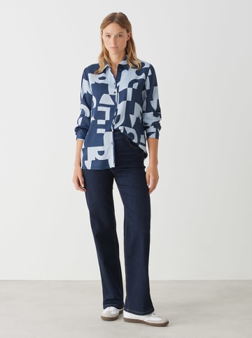 OPUS Blouse "Falkina" lichtblauw/donkerblauw